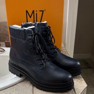 Mi Black Leather Men's Boots